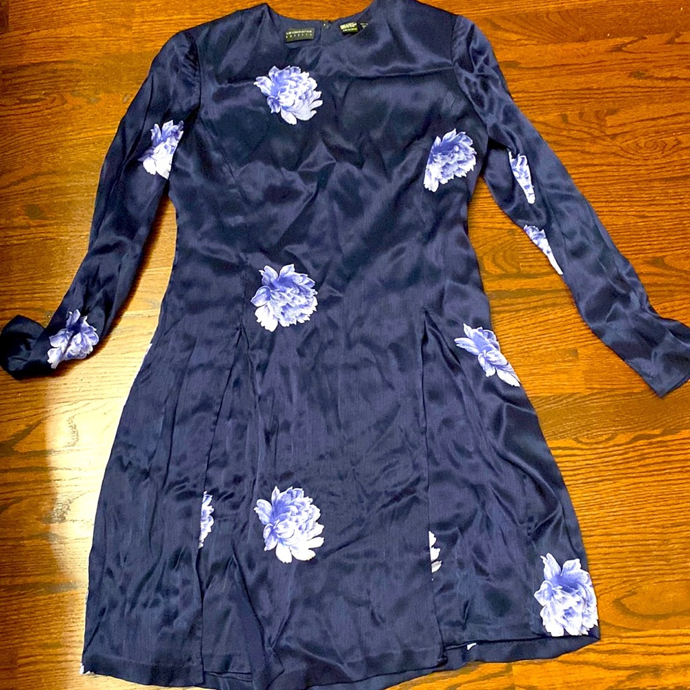 Beautiful blue satin midi dress